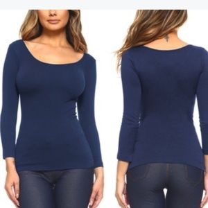 Style clad womens undershirt top 3/4 sleeves